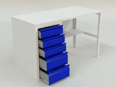 workbench Low-poly 3D model