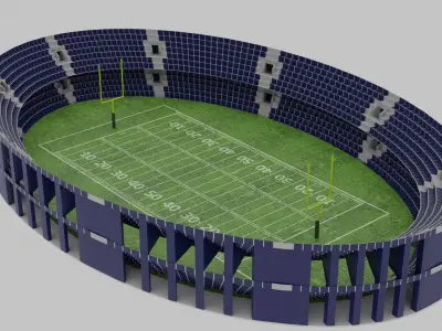 American Football Stadium Low-poly 3D model 4