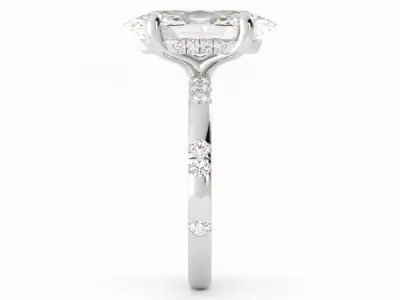 Oval Center Halo Solitaire Size 5 3DM 3D print model