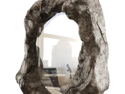  Rock Framed Mirror Low-poly 3D model