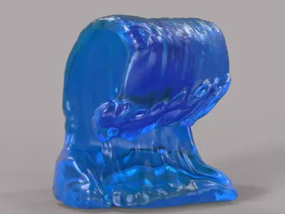 Waves 3 glass sculpture 3D print model