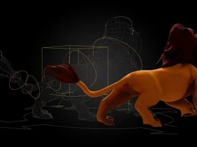 Lion Prime Rigged Low-poly 3D model