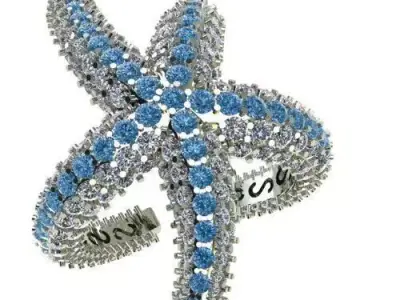 Starfish Diamond Luxury Ring  3D print model