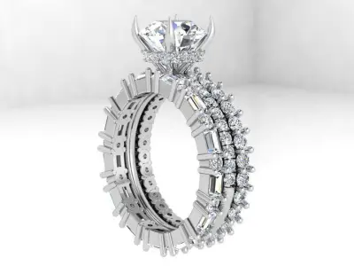 Round Cut Diamond Luxury Ring 4335 3D print model