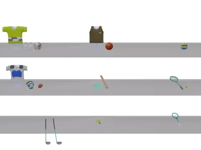 Kelengkapan Sport Low-poly 3D model