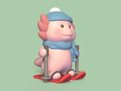 Axolotl Ski 3D print model