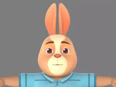 cartoon rabbit 3D model 5