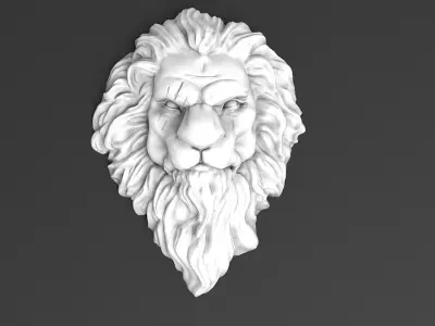 lion head cnc printable jewelry silver 3D model 3D print model