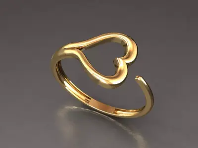 Heart ring 1 3D print model