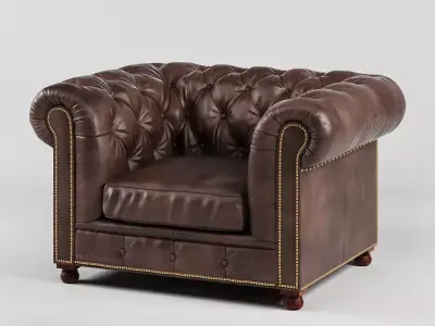 Senate chair brown ash legs Low-poly 3D model