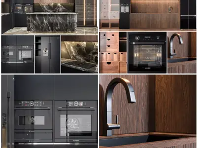 2 kitchen set 02 Low-poly 3D model