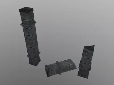  Low Poly Temple Column Free low-poly 3D model