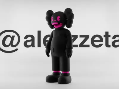 Kaws x Guggimon Textured Low-poly 3D model