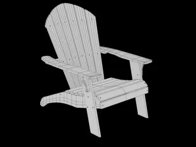 Polyteak King Size Adirondack Chair Low-poly 3D model