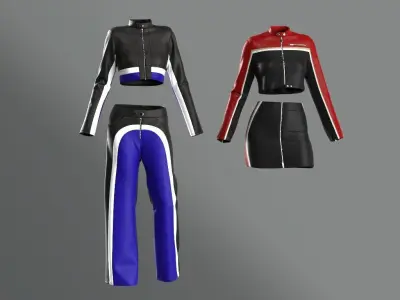 2 Leather Outfits 3D model