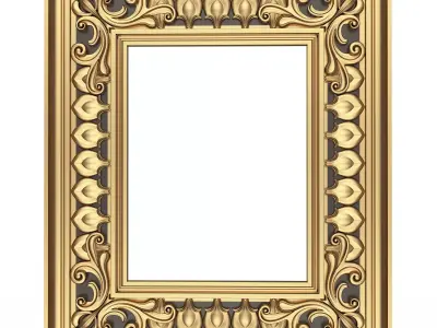 Classic Frame and Mirror 063 Low-poly 3D model