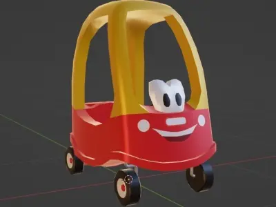 Childrens Rideable Toy Car Free low-poly 3D model