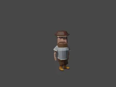 simple Low-poly game character Low-poly 3D model