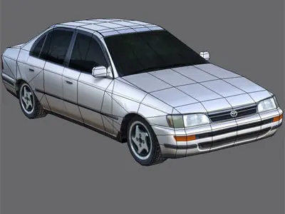 Cars Collection silver van Low-poly 3D model