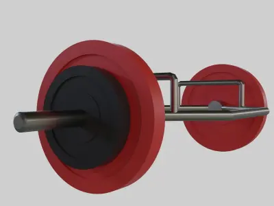 Trap Bar Deadlift - Hex Bar Barbell - Gym Equipment Low-poly 3D model