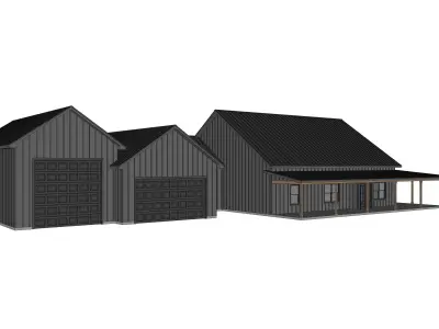 Barndominium House 080 -Archimple LLC Low-poly 3D model