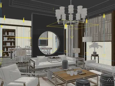 Chinese style interior 3D model