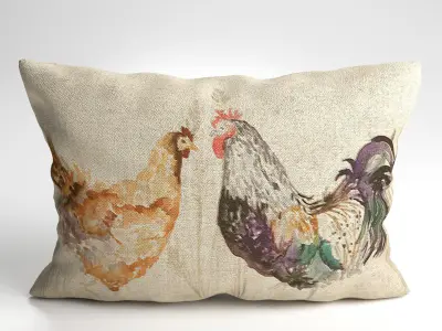 Voyage Cushion - Chickens -Solid Pillow 3D model