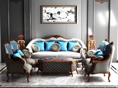 Classic Living Room 1 3D model