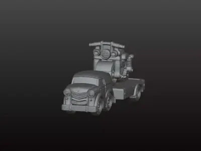 Harley Tow Car Articulated and fixed stl included  3D print model