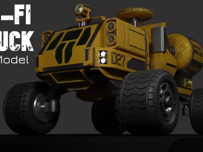 Sci-Fi Truck - FK rigged 3D model
