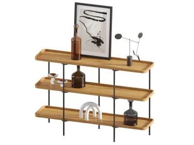 Wooden Shelf Unit Renee Westwing Collection 3D model