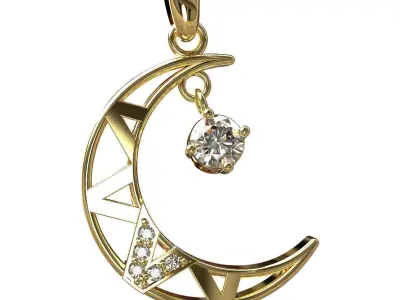 Moon pendant 3D print model