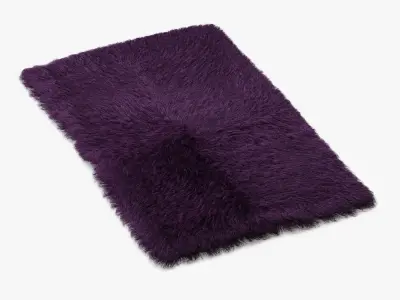 Mongolian fur rug phiolet 3D model