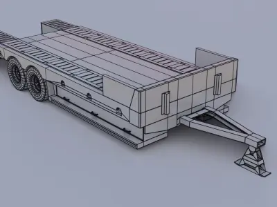 Agricultural Trailer  Low-poly 3D model