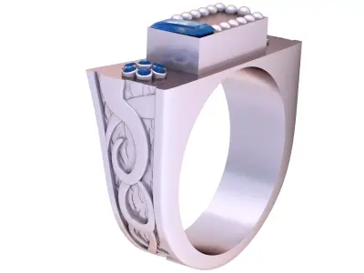 Regal Sapphire Crest Ring 3D print model
