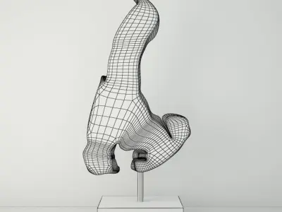 Teak Wood Table Top Decoration 3D model