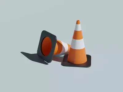 lowpoly Traffic cone game ready Low-poly 3D model