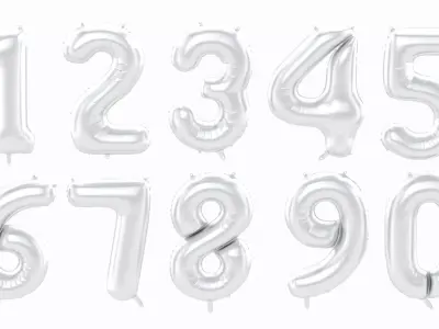 Balloon Numbers Silver Color 3D model