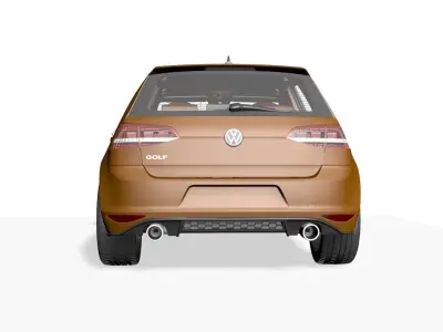 Wolswagen Golf 7 Low-poly 3D model