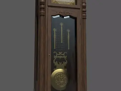 PBR Grandfather Clock Low-poly 3D model