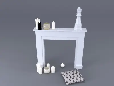 Fireplace Mantel Freeport MAISONS DU MONDE 3D model