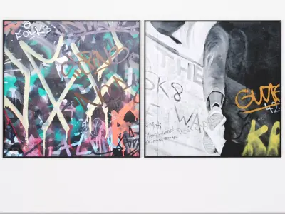 Art Frames 86- 2 Canvas Painting 3D model