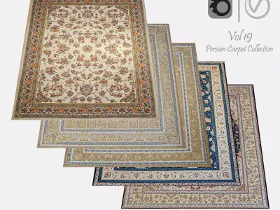 Persian Carpet Collection-vol19-4k texture Low-poly 3D model
