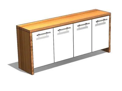 Wooden cabinet  Free low-poly 3D model