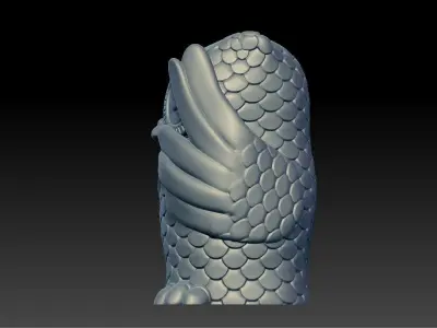 Mystical Owl Closed eyes 3D print model