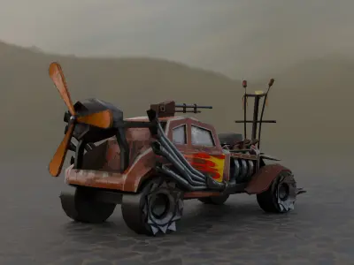 Apocalyptic Retro 3D Model Low Poly 3D Model Low-poly 3D model