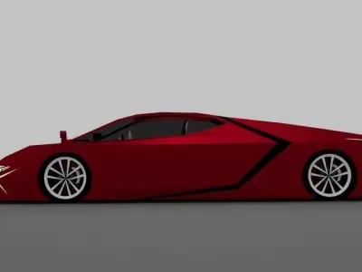 Supercar 1XC Concept Low-poly 3D model