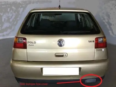 vw polo millenium 1999 model rear bhumper tow cover 3D print model