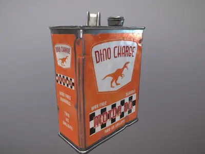 motor oil retro tint can Low-poly 3D model