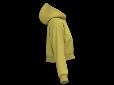 Female crop hoodie 3D model